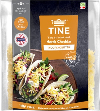 Bilde: © Tine / Oda Tine Ekte Ost Revet med Norsk Cheddar