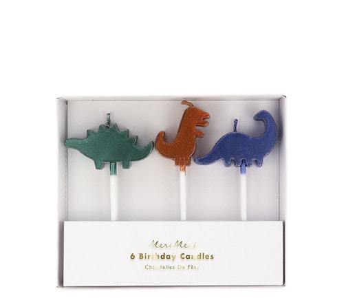 Bilde: © Meri Meri / Oda Meri Meri Kakelys Dinosaurer 6stk