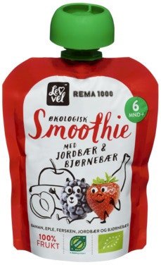 Bilde: © Lev Vel / Oda Lev Vel Smoothie med Jordbær & Bjørnebær Fra 6 mnd, Økologisk