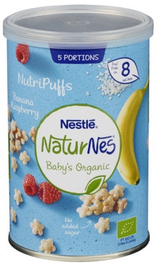 Naturnes Nutripuffs Raspberry fa 8 mnd, 35 g