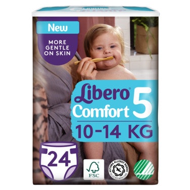 Libero Comfort Åpen Bleie Str. 5, 10-14kg, 24 stk