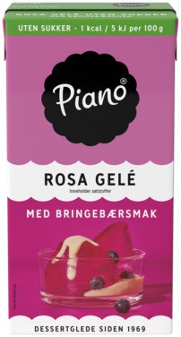Bilde: © Tine / Oda Tine Piano Bringebærsmakgelé Uten Sukker, 0,5 l
