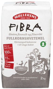 Bilde: © Møllerens / Oda Møllerens Fibra Fullkornshvetemel
