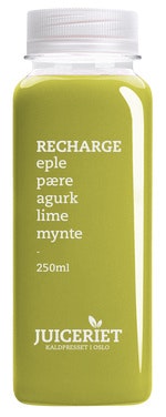 Bilde: © Juiceriet / Oda Juiceriet Recharge Eple, Pære, Agurk, Lime & Mynte