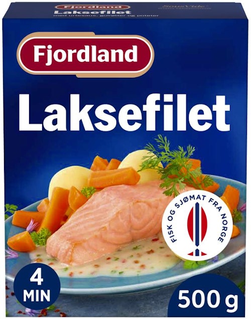 Fjordland Laksefilet Med urtesaus, gulrøtter og poteter
