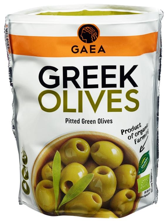 Gaea Organic Olives Pitted Green Økologisk