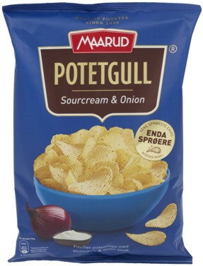 Bilde: © Maarud / Oda Maarud Potetgull Sourcream & Onion 200 g