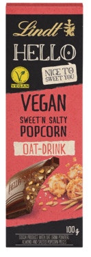 Bilde: © Lindt / Oda Lindt Hello Vegan Salt Popcorn Havremelk