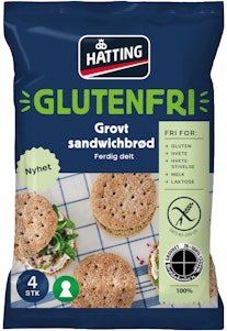 Hatting Glutenfri Grovt Sandwichbrød 4 stk