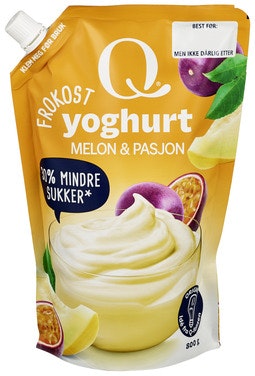 Bilde: © Q-meieriene / Oda Q-meieriene Q Frokostyoghurt Melon & Pasjonsfrukt