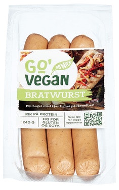 Go’Vegan Plantebasert Bratwurst