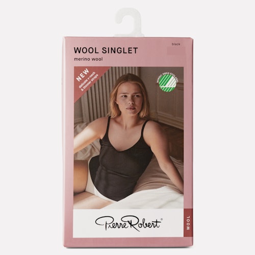 Bilde: © Pierre Robert / Oda Pierre Robert Singlet i ull, Dame Sort, L/XL