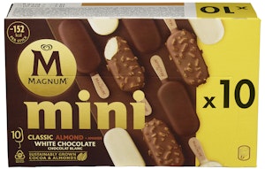 Magnum Mini Klassisk, Mandel og Hvit Sjokolade 10 stk