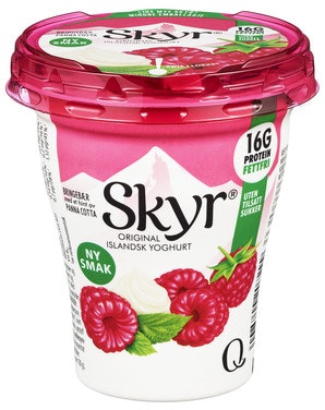 Bilde: © Q-meieriene / Oda Q-meieriene Skyr Bringebær & Pannacotta
