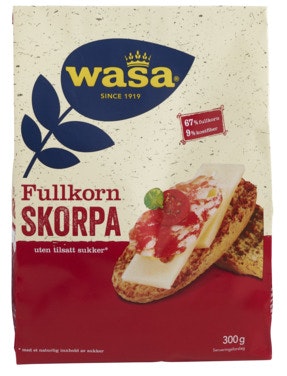 Wasa Fullkorn Skorper uten sukker