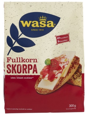 Bilde: © Wasa / Oda Wasa Fullkorn Skorper uten sukker