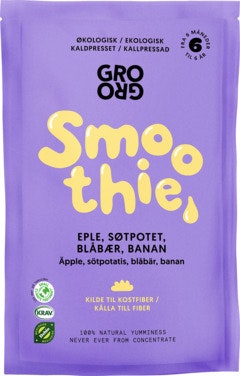 Bilde: © Gro Gro / Oda Gro Gro Smoothie med eple og blåbær Fra 6 mnd, Økologisk