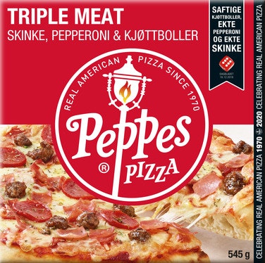 Bilde: © Peppes Pizza / Oda Peppes Pizza Triple Meat Skinke, pepperoni & kjøttboller