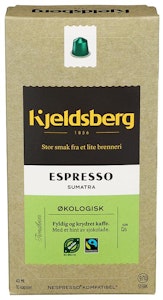 Kjeldsberg Kaffebrenneri Kaffekapsel Espresso 57 gram, Fairtrade, Økologisk