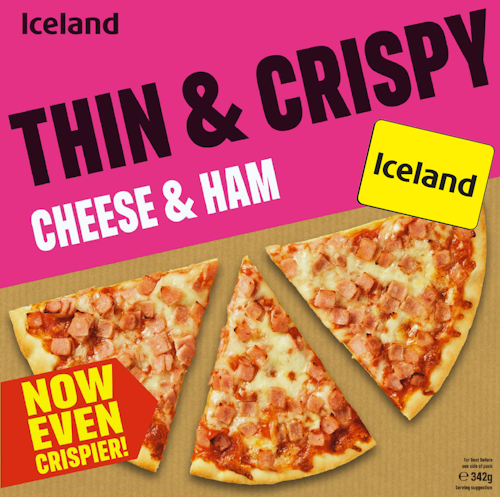 Bilde: © Iceland / Oda Iceland Ost og Skinke Pizza Thin & Crispy