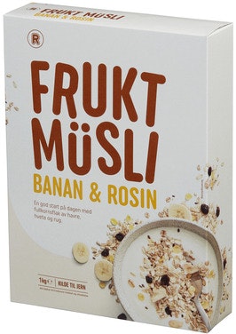 Bilde: © REMA 1000 / Oda REMA 1000 Fruktmüsli Banan & Rosin