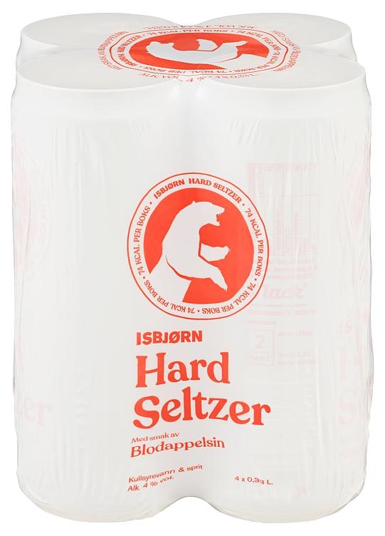 Isbjørn Hard Seltzer Blodappelsin, 1,32 l