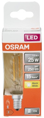 Bilde: © Osram / Oda Osram Led Star Cl Bw FIL 25 Non-Dim 2,5W Klar E14