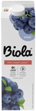 Tine Biola Blåbærdrikk Uten Tilsatt Sukker, 1 l