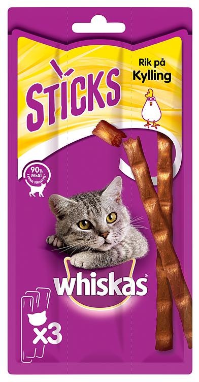 Whiskas Whiskas Sticks Kattegodbit med Kyllingsmak 3 stk