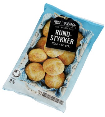 Bilde: © REMA 1000 / Oda REMA 1000 Prima Rundstykker 10 x 60g, 600 g