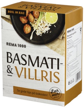 Bilde: © REMA 1000 / Oda REMA 1000 Basmatiris Villris 8 x 125g, Boil-in-bag, 1 kg
