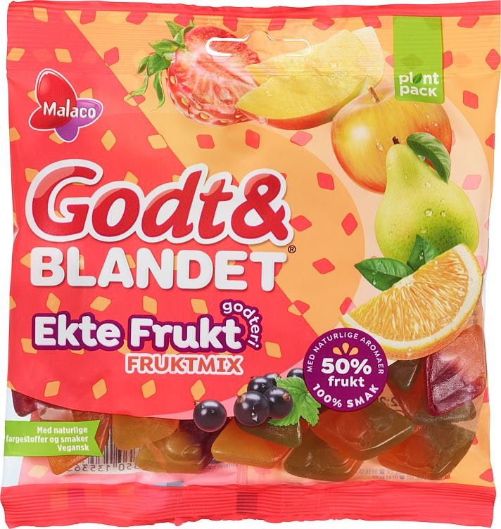 Malaco Godt & Blandet Ekte Frukt Fruktmix