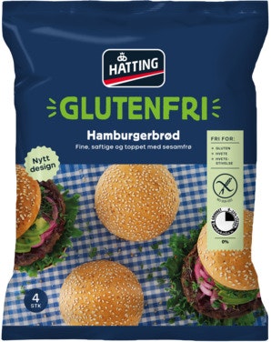 Bilde: © Hatting / Oda Hatting Glutenfrie Hamburgerbrød 4 stk