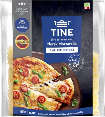 Bilde: © Tine / Oda Tine Ekte Ost Revet med Norsk Mozzarella