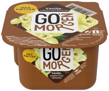 Tine Go' Morgen Vaniljeyoghurt med nøttemix, 195 g