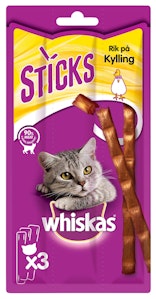 Whiskas Sticks Kattegodbit med Kyllingsmak 3 stk