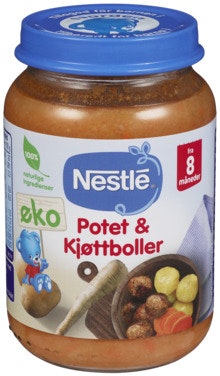 Bilde: © Nestlé / Oda Nestlé Potetmos & Kjøttboller Fra 8 mnd, Økologisk