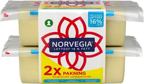 Tine Norvegia Lett 16% 2-pk Partivare