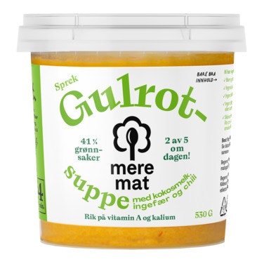Bilde: © Mere Mat / Oda Mere Mat Suppe med Gulrøtter, Chili & Ingefær