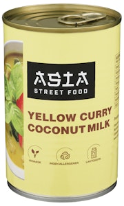 Asia Streetfood Gul curry kokosmelk, ferdig smakssatt kokosmelk