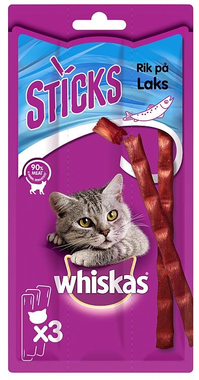 Whiskas Whiskas Sticks Kattegodbit med Laksesmak 3 stk
