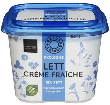 Bilde: © Rørosmeieriet / Oda Rørosmeieriet Økologisk Lett Creme Fraiche 18% fett