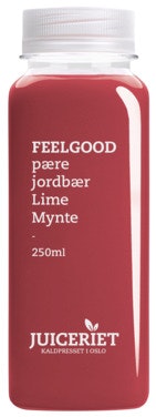 Juiceriet Feelgood Juice Pære, Jordbær, Lime & Mynte