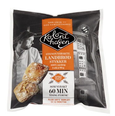Bilde: © Kolonihagen / Oda Kolonihagen Steinovnsbakte Landbrødstykker 100% surdeig, 5x90g