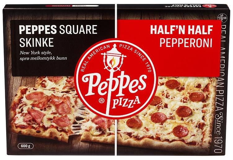 Peppes Pizza Square Half`n Half Skinke & pepperoni