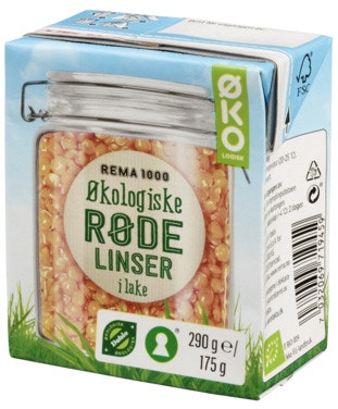 Bilde: © REMA 1000 / Oda REMA 1000 Røde Linser Økologisk, 180 g