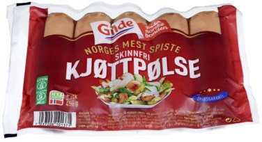 Bilde: © Gilde / Oda Gilde Røkt Kjøttpølse Skinnfri, 450 g