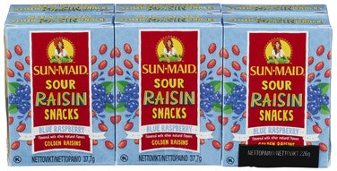Bilde: © Sun·Maid / Oda Sun·Maid Sour Blue Rasberry 6 pk 6 x 37,7g
