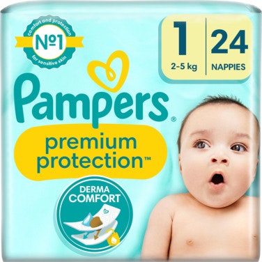 Pampers Bleie Premium Protection New Baby Str. 1, 2-5kg