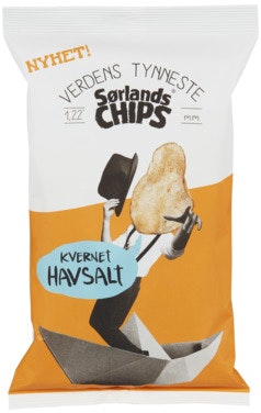 Bilde: © Sørlandschips / Oda Sørlandschips Sørlandschips Verdens Tynneste Havsalt 250 g